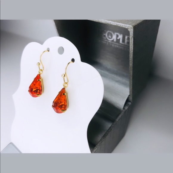 Orange Sapphire Pendant Earrings - Picture 1 of 4